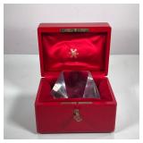 STEUBEN SIGNED PAPERWEIGHT | Star-shaped paperweight signed “Steuben” on bottom in clever cushioned 