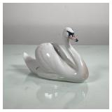 ROYAL COPENHAGEN SWAN | Painted ceramic swan stamped Royal Copenhagen Denmark on bottom. - l. 7 x w.