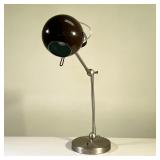 ROUND DESK LAMP | Brown orb desk lamp with 2 adjustable arms. - h. 31.5 x dia. 7.5 in (straight up) 