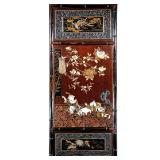 CARVED AND LACQUERED APPLIQUÉ PANEL | late 19th/ early 20th century, Intricately carved and lacquere