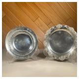 (2PC) STERLING SILVER PLATES | Including an International sterling plate (11 in., 12.1 ozt), and a T