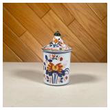 HAND PAINTED LIDDED TIFFANY CO. JAR | Lidded Tiffany jar, hand painted in Italy, signed on bottom. -