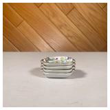 (4PC) SET OF LEFTON SAUCE DISHES | Flowery ornate small Japanese sauce dishes. - l. 3.5 x w. 2.5 in 