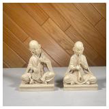 (2PC) PAIR INSTRUMENTAL COMPOSITE MONKS | Two Minsk one playing a woodwind and one playing a string 