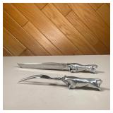 (2PC) BULL CARVING SET | The Wilton Company carving set made in Solingen Germany, includes carving k