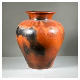 OVERSIZED ACOMA VASE | A large, oversized, burnished red earthenware vase, 22 inches tall. Featuring