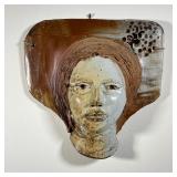 MARC CELOTTI FEMALE CERAMIC BUST | Glazed ceramic bust by Marc Celottii (American, Pennsylvania, 20t
