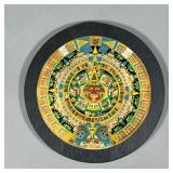 MEXICAN COLORFUL ENAMEL PLAQUE | Bright and colorful enamel plaque with an Indigenous radial design.