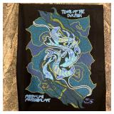 LIONEL DOYLE ABORIGINAL ART PRINT | "Tides of the Dolphin" dot painting in vibrant blue and yellow i