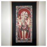 THAI ILLUSTRATION | Southeast Asian illustration depicting the goddess Durga. Mixed media on linen w