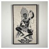 EMBOSSED THAI PRINT | Thai Buddhist temple dancer print. - w. 11 x h. 18 in 