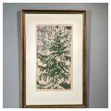 DORIS DICKASON WOODCUT | Woodcut of a pine tree, pencil signed lower margin, Ed. 2/25. - w. 18 x h. 