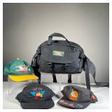 (4PC) VINTAGE DAD LOT | Including three vintage baseball-cap style hats and a large LL Bean fanny pa