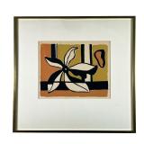 MID-CENTURY SILKSCREEN PRINT | 13.25 x 10.5 in. sight - w. 22.5 x h. 21.5 in (frame)