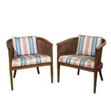 PAIR MID-CENTURY BARREL BACK CHAIRS | l. 24 x w. 26 x h. 27 in