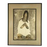 NITA KLEIN WATERCOLOR | Woman with arms folded Watercolor on paper Identifying information on verso 