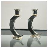PAIR “FINK” HALF MOON CANDLESTICKS | h. 6 in