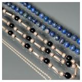 (3PC) STERLING & GEMSTONE NECKLACES | Including a Mexican Sterling & Bead necklace (32 in., 77.6g); 
