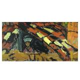 DAVID HERSKOVITZ (B. 1925) | untitled. oil on canvas 50 x 25 in (approx). signed lower right and wit