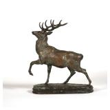 ANTOINE-LOUIS BARYE (1795-1875) | Stag with head raised. With impressed stamp signature "BARYE" on b
