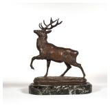 ANTOINE-LOUIS BARYE (1795-1875 | Stag with head raised. With impressed stamp signature "BARYE", no a