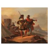 SPANISH SCHOOL (19TH CENTURY) | Commanders before a cannon. Oil on board. 6 x 8 in. No apparent sign