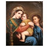 GEORGE DRAH (1867-1922) | Madonna and Child with St. John the Baptist. Oil on canvas. Signed and dat