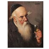 ALOIS HEINRICH PRIECHENFRIED (1867-1953) | Rabbi with a glass of wine. Oil. Signed upper right In a 