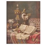 CONTINENTAL SCHOOL (19TH CENTURY) | Tabletop still life. Oil on panel 