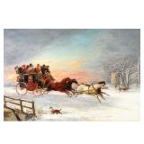 SAMUEL HENRY GORDON ALKEN (1810-1894) | Winter. Oil on board. 33.5 x 22 in. Showing riders in a carr