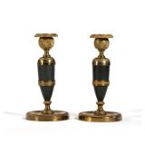 (2pc) PAIR FRENCH BRONZE CANDLESTICKS | 6.5 in 