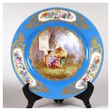 SEVRES CABINET PLATE | Showing an amorous couple - dia. 9.75 in. 