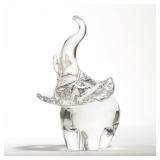 STEUBEN BLOWN GLASS ELEPHANT | Signed on bottom - l. 5 x w. 5 x h. 8 in. 