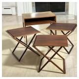 ILLUM WIKKELSO TEAK SNACK TABLES | Illum Wikkelso (Danish, 1919-1999). For Selig, a suite of three f