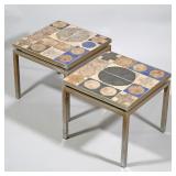 PAIR TUE POULSON OCCASIONAL TABLES | l. 17.25 x w. 17.25 x h. 15.75 in. 