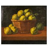 OIL ON CANVAS STILL LIFE | Basket with fruits. Oil on canvas. No apparent signature. No apparent sig