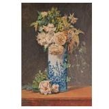 STILL LIFE WITH FLOWERS | Blue and white vase with flowers. Signed lower right, partially obscured b