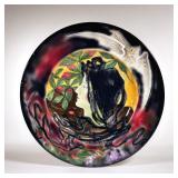 ART NOUVEAU MAJOLICA CHARGER | Showing the head of a woman crested by a dove, marked on the undersid
