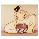 R.C.GORMAN (1931-2005) | Woman with Tulip Bowl. Lithograph. 19.75 x 16.25 in. (sheet). Pencil signed