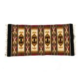 NATIVE AMERICAN STYLE RUG | Hand-woven wool with Native American designs in black, reds, browns, and