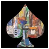 MORRIS DAVIDSON (1898-1979) | Abstract scene with boats. Oil on canvas. Signed and dated 50 upper le