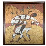 BATIK PAINTING | Depicting two dancers. - w. 38 x h. 40 in (frame) 