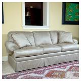 GOLD UPHOLSTERED SLEEPER SOFA | With Air Dream Sofa Sleeper air mattress . - l. 88 x w. 38 x h. 36 i