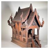 THAI CARVED DECORATED SPIRIT HOUSE | Shrine to a guardian spirit. - l. 30 x w. 20 x h. 34 in 