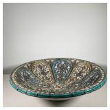 DECORATIVE MORACCAN BOWL | Large Moroccan decorative bowl including semi-precision stones, metals, a