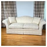 TUXEDO PARK CREAM 2 CUSHION SOFA | Cream sofa with wreath decoration from Tuxedo Park Collection for