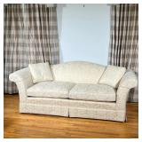 TUXEDO PARK COLLECTION CREAM 2 CUSHION SOFA | 2 cushion cream sofa with wreath stitching from the Tu