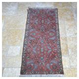 TURKISH STYLE RUNNER | With red and light blue designs. - l. 60 x w. 25.25 in 