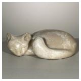 WATERS SIGNED STONE CATE FIGURINE | Carved stone cat figurine signed on bottom “Waters 1967 / #2”. -