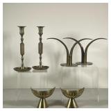 YSTAD BRASS CANDLESTICKS & MORE | Including; pair of Ystad brass candlesticks made in Sweden, pair o